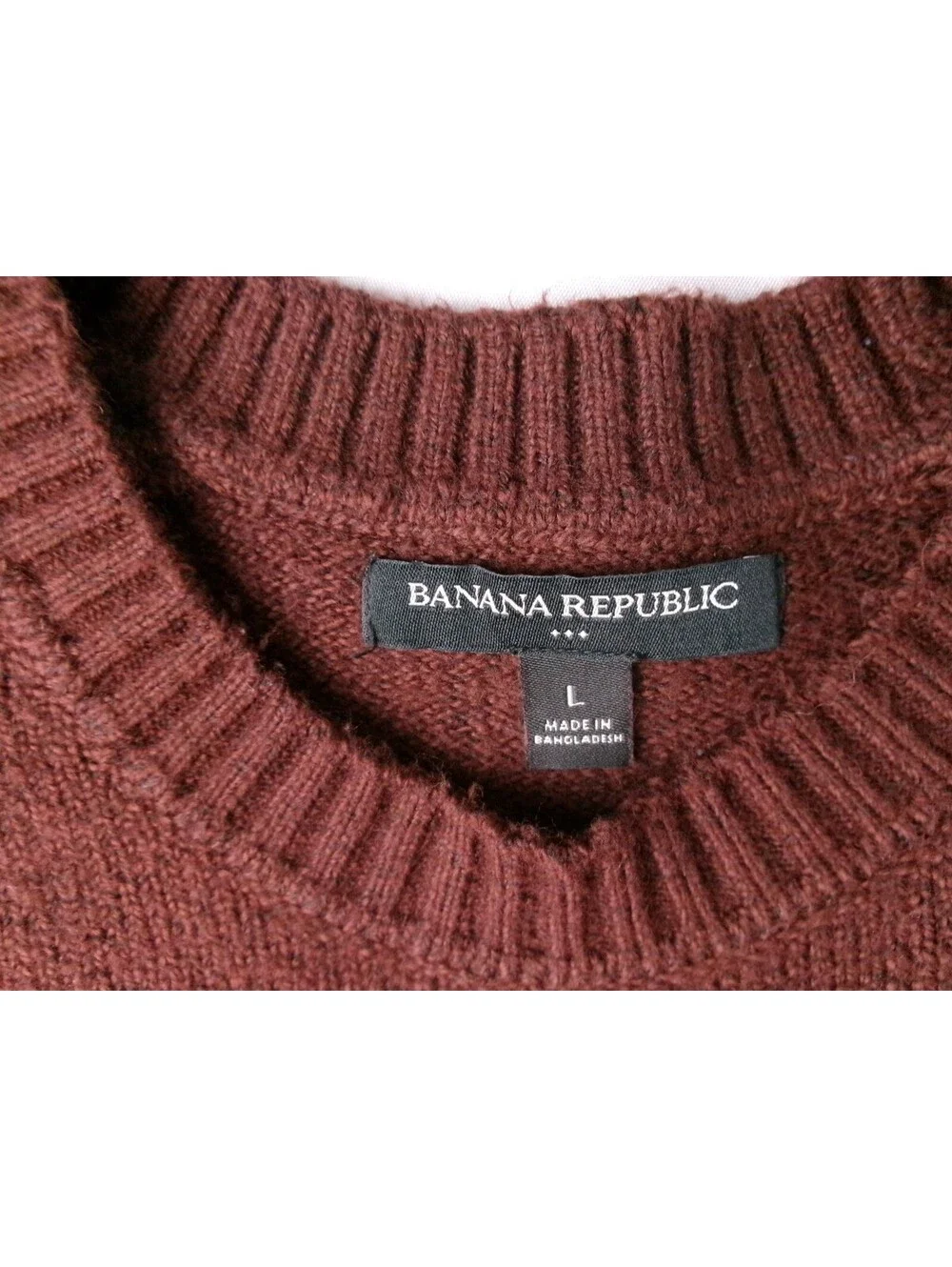 Banana Republic Mens Large Brown Crew Neck Knit Sweater Cotton Blend